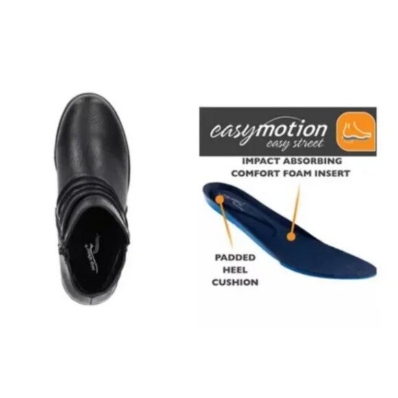 Easy Street Womens Black Damita Block Heel Booties Size 9.5W NWT - Picture 3 of 4